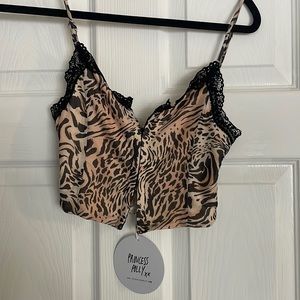 Magnolia crop top leopard